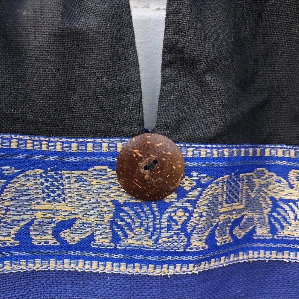 Boho elephant embroidered Indian bag purse